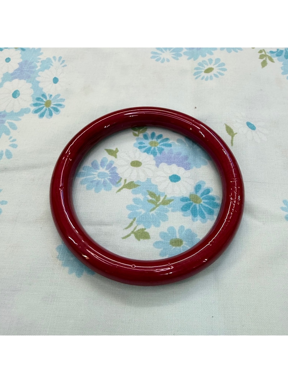 Dark red glass bangle bracelet vintage